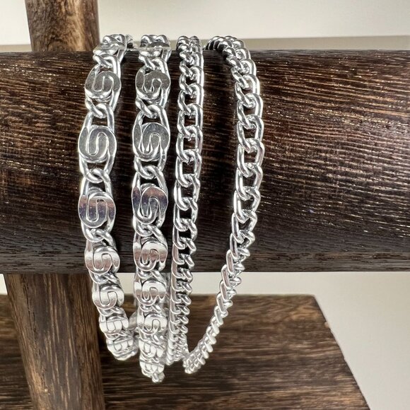 Gold-Tone & Silver-Tone Chain Link Bracelets Set Of 2 - Picture 2 of 3